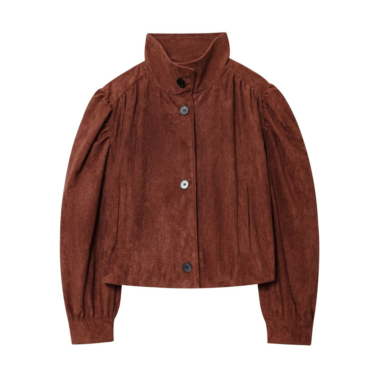 Suede textured pleated outerwear