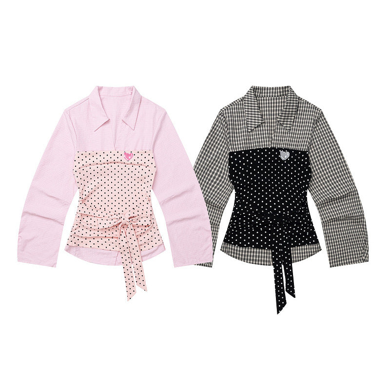Fake two long sleeved tops for women
