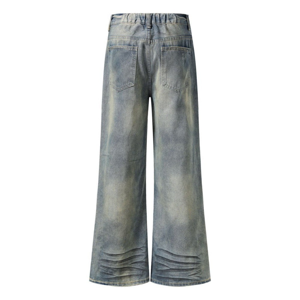 Wash and make dirty denim bell bottoms