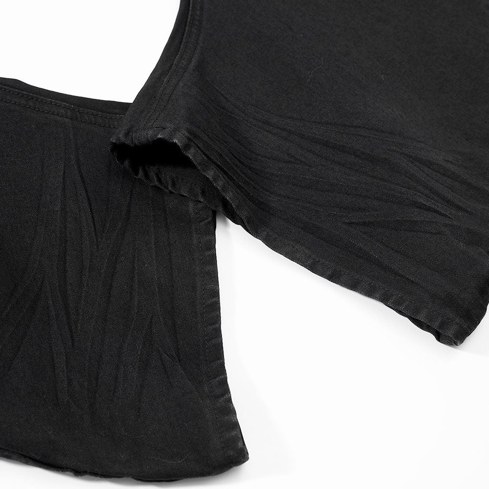 Punk ripped patch denim bell bottoms