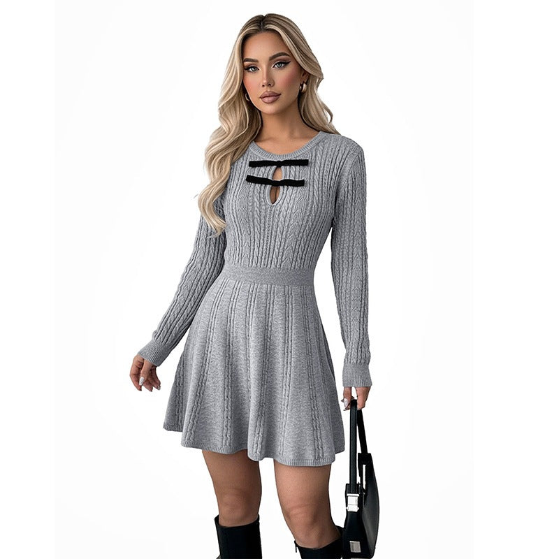 Textured Knit Slim-Fit Dress