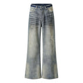 Wash and make dirty denim bell bottoms