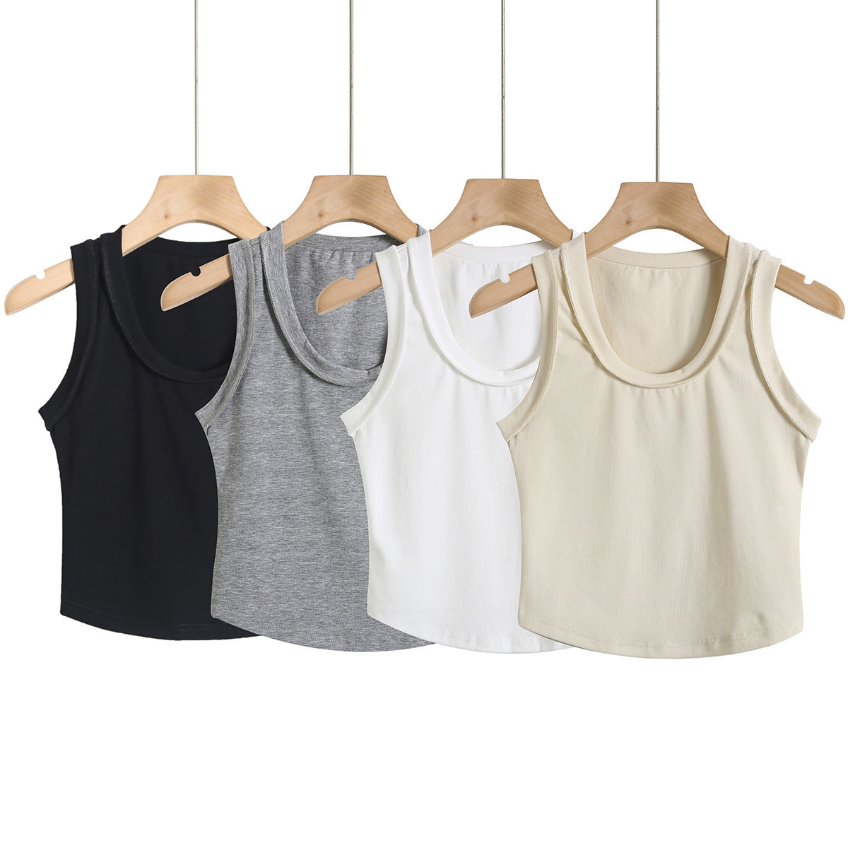 U-neck women wearing small tank tops