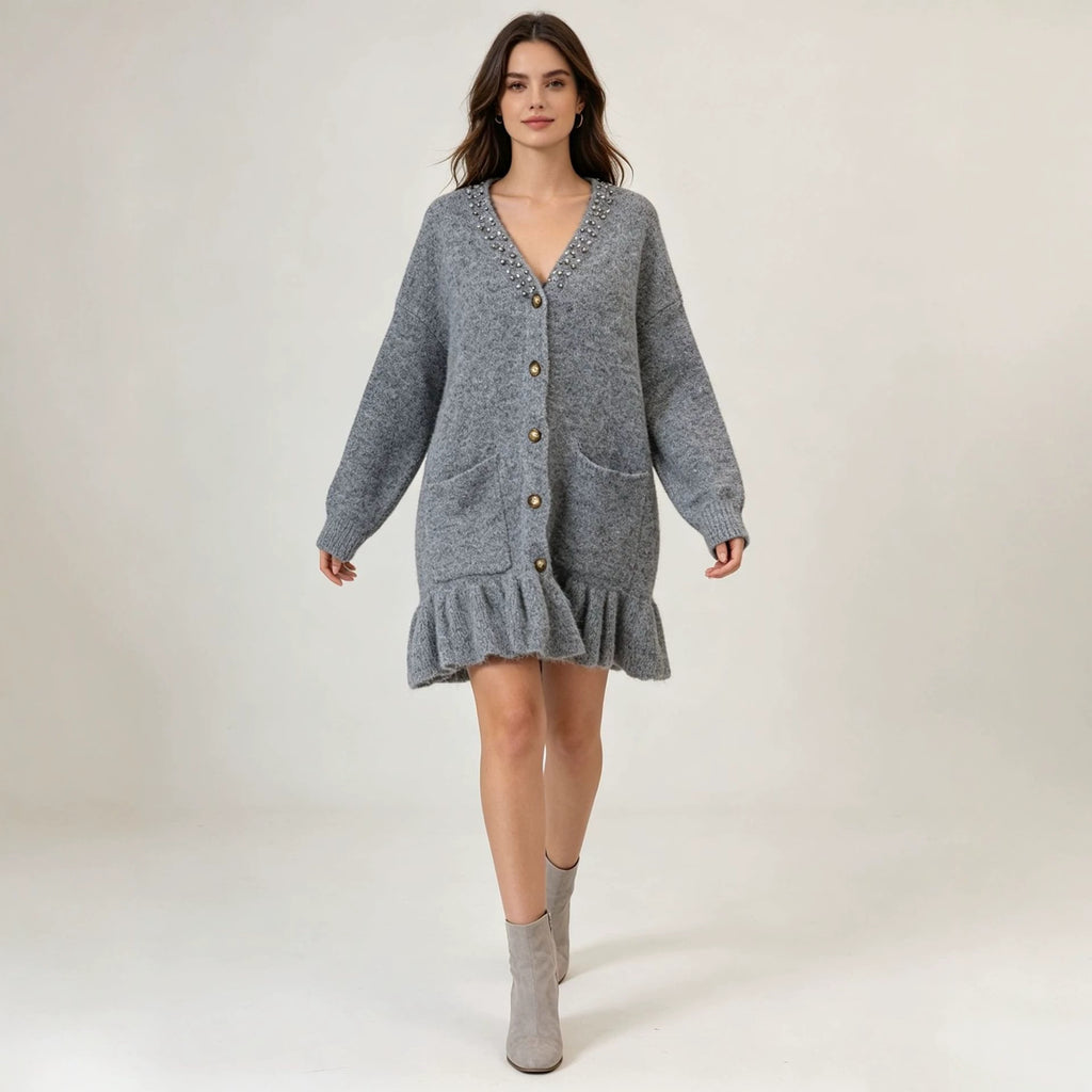V-Neck Long Sleeve Dress