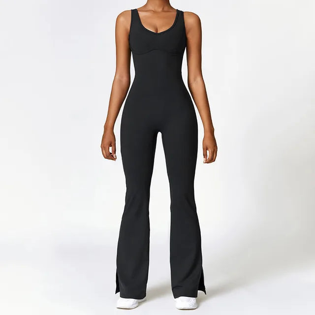 Flared-Leg Yoga Jumpsuit