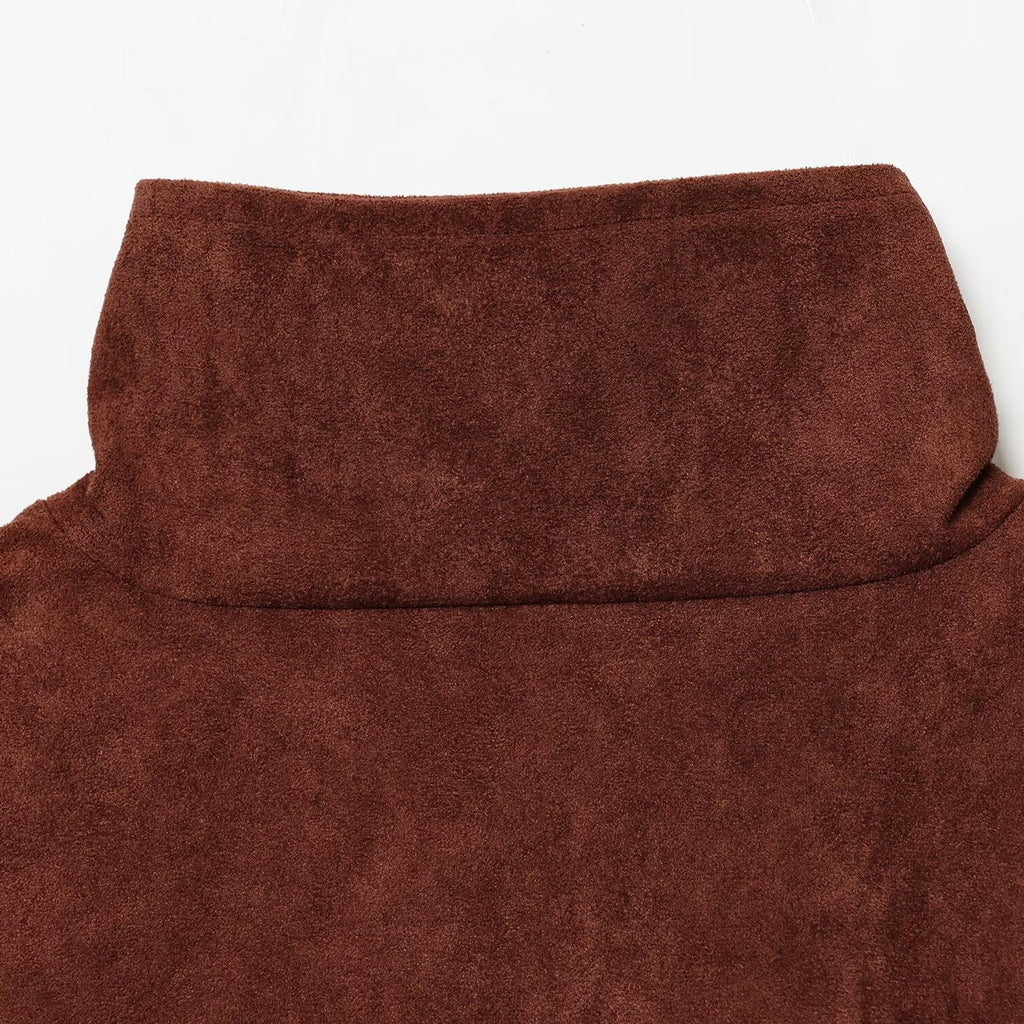 Suede textured pleated outerwear