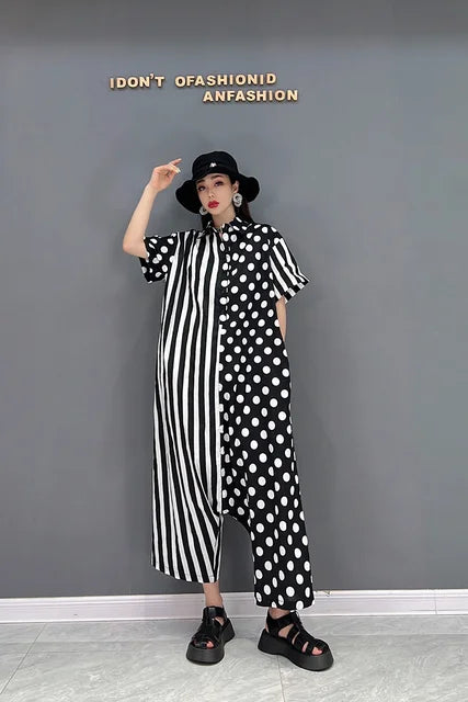Retro Stripe & Polka Dot Romper