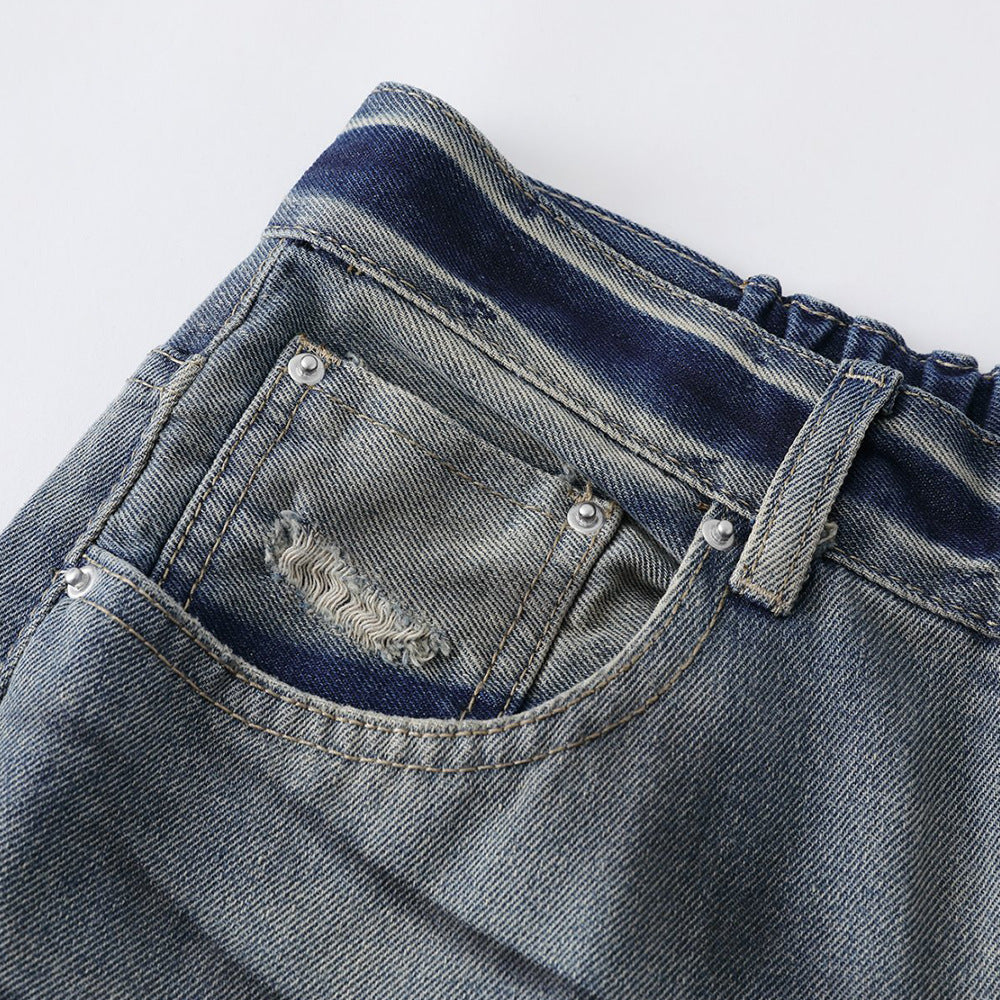 Wash and make dirty denim bell bottoms