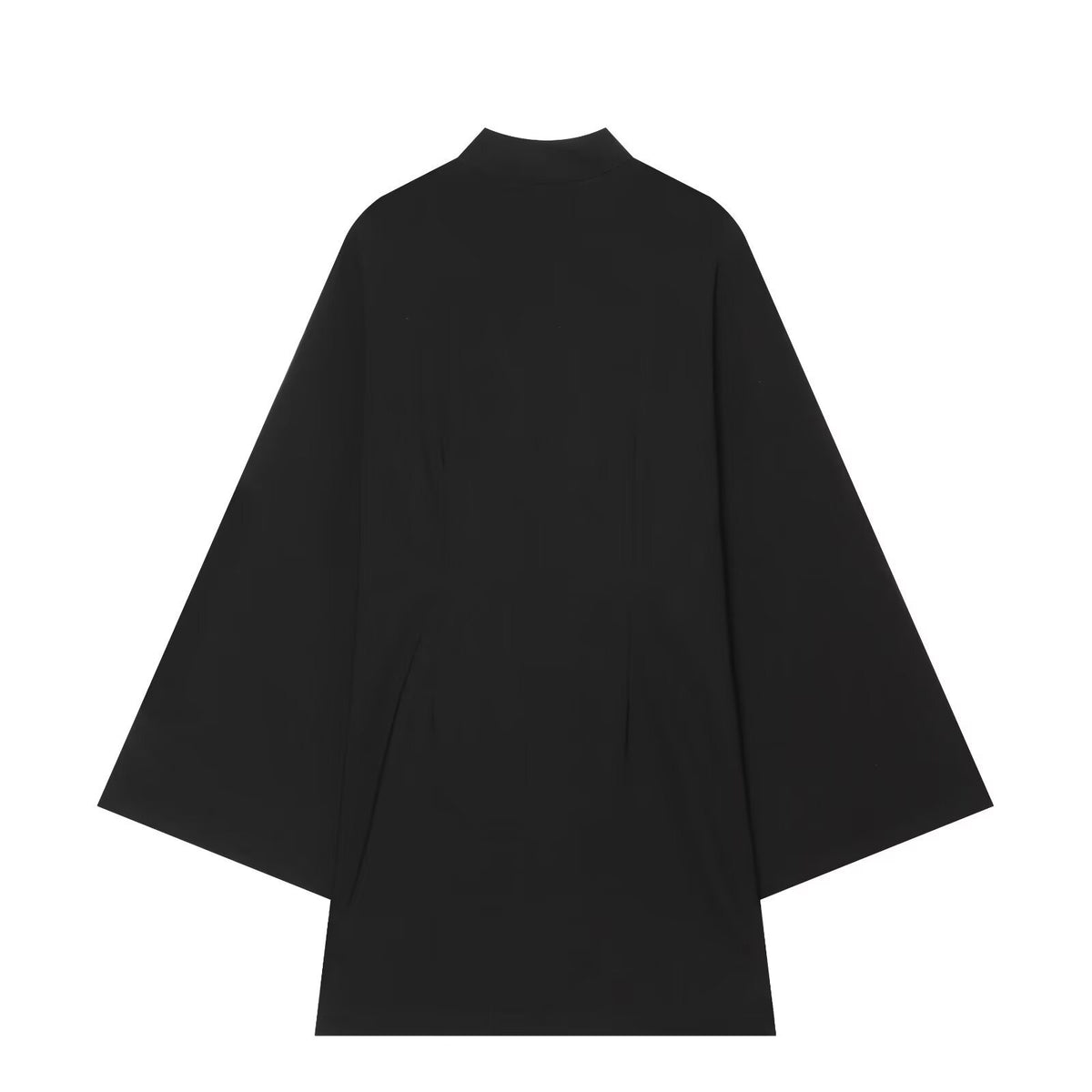 Stand-Collar Buckled Long Sleeve Dress