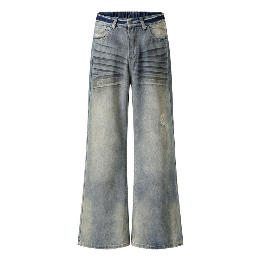 Wash and make dirty denim bell bottoms