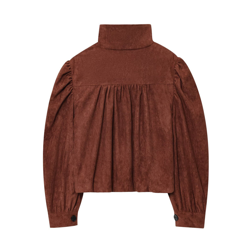 Suede textured pleated outerwear