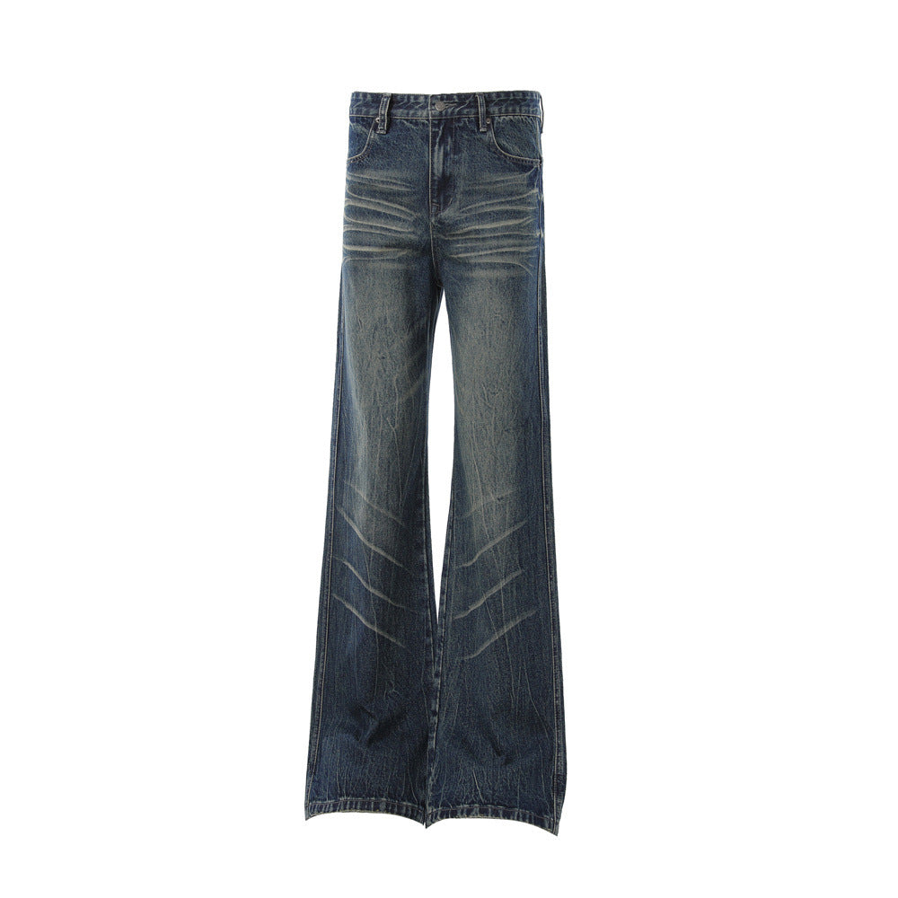 Washed denim bell bottoms
