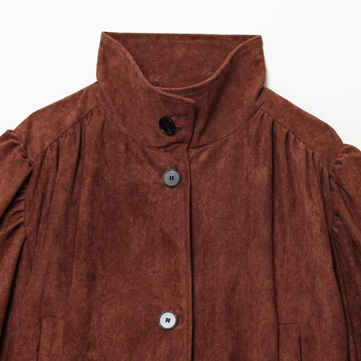 Suede textured pleated outerwear